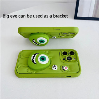 3D Silicone Michael Wazowski Giá Đỡ Hoạt Hình Dễ Thương Vỏ Cho iPhone 17 16 15 14 13 12 11 7 8 X XR XS
