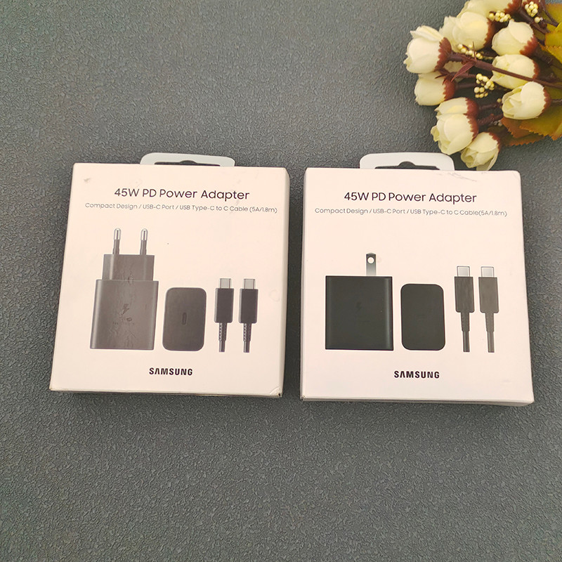Dành Cho Chính Hãng Samsung S24 S25 Ultra Sạc 45W Sạc Nhanh Cho Galaxy S23 S22 Note20 Ultra Z Flip Fold 7 6 5 4 + 1.8M 5A Cáp