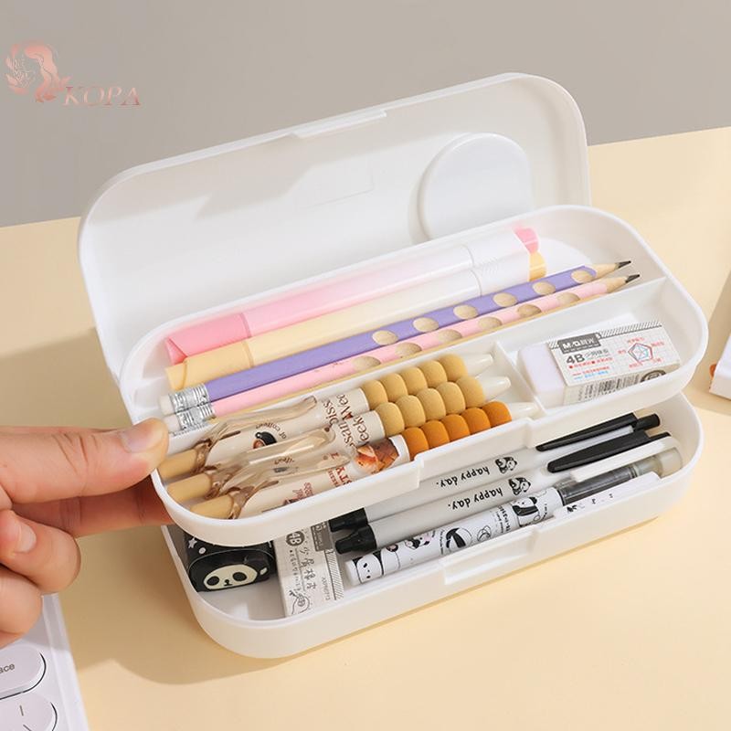 Hộp đựng bút chì hoạt hình hai lớp dung tích lớn KOPA dành cho học sinh, đồ dùng học tập VN