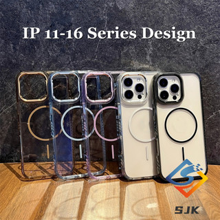 Ốp điện thoại trong suốt từ tính pha lê trong suốt sang trọng 17 Series cho IPhone 15 16 17 Pro Max 17Air Vỏ cứng chống sốc