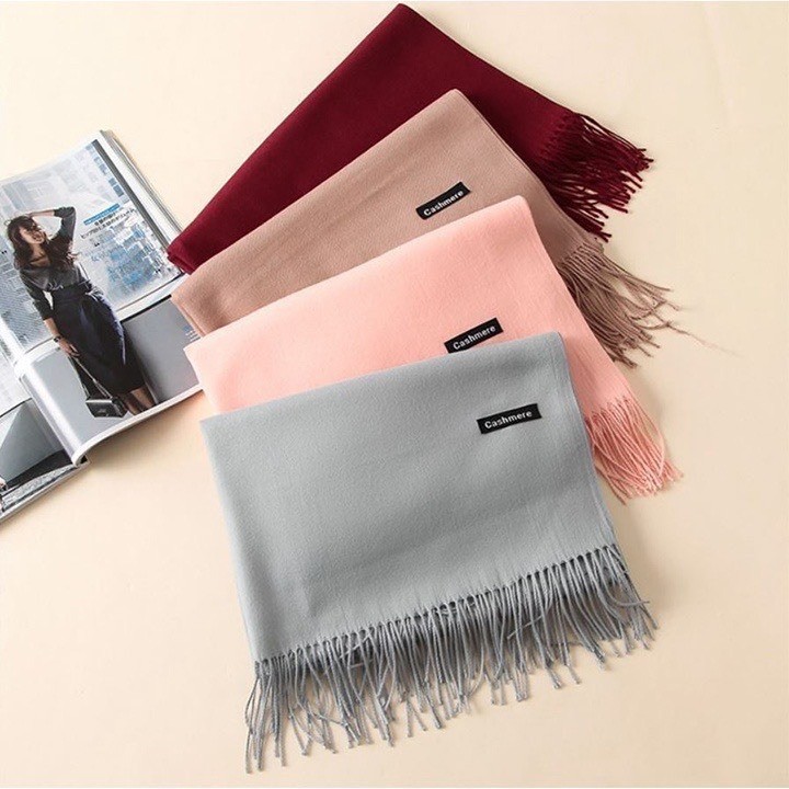 Khăn Choàng Cổ Cashmere Lông Cừu, Bản To 200 x 70cm Dành Cho Nam Nữ, Ấm Áp Mùa Đông Chắc Chắn