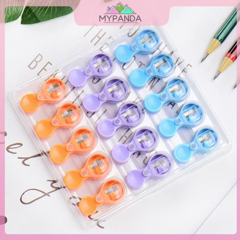 MYPANDA 10 chiếc gọt bút chì bỏ túi cho học sinh, lưỡi dày 2.0mm, di động, đồ dùng học tập
