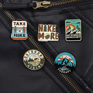 Hike Đi Bộ Đường Dài Men Trâm Cá Tính Sáng Tạo Phong Cảnh Rừng Núi Tuyết Ba Lô Kim Loại Pin Quà Tặng Cho Bạn Bè