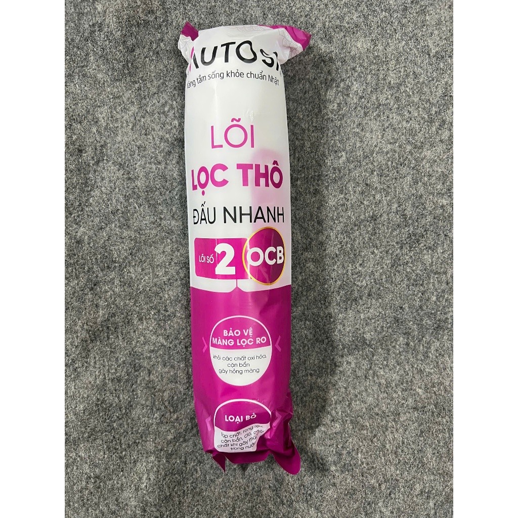 Combo Thô Mutosi Gồm Lõi 1 PP 5 Micron Loại Thường Và Lõi 2 OCB Lõi 3 PP1 Micron Dạng Đúc Dùng Cho Máy Lọc Nước RO