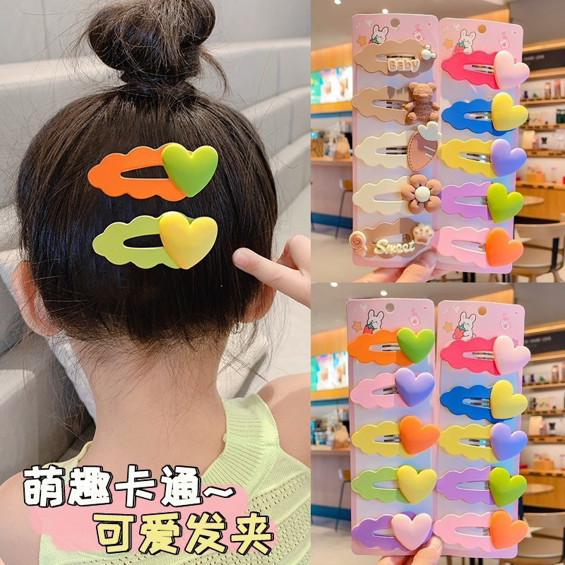 Set 5 Kẹp Tóc Nhiều Hoạ Tiết, Loại To Dễ Thương Dành Cho Bé Gái