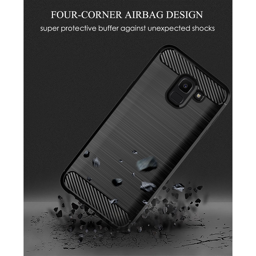 TPU Dễ Thương Samsung Galaxy J6 2018 Vỏ Giáp Sợi Carbon Mềm Silicon Ốp điện thoại Samsung J62018