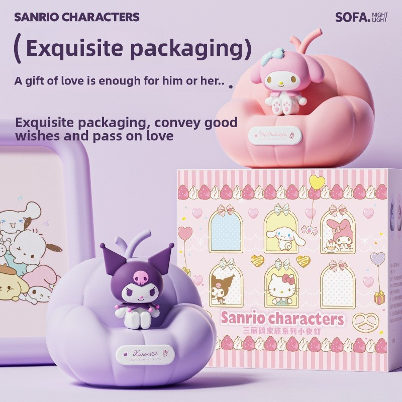 Hoạt Hình Sanrios Kitty Kawaii Phát Sáng Đám Mây Đèn Hello Kitty Đầu Giường Đèn LED Đèn Ngủ Sofa Trang Trí Quà Tặng