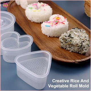 Hộp N & X Trong Suốt Khuôn Sushi Tam Giác Máy Làm Sushi Onigiri Khuôn Cơm Thực Phẩm Báo Chí Bộ Sushi Nhà Bếp Bento Accessorie.