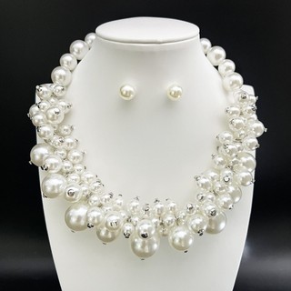Đồ trang sức cổ điển: Dây chuyền ngắn ngọc trai giả, choker sang trọng, phù hợp cho các bữa tiệc