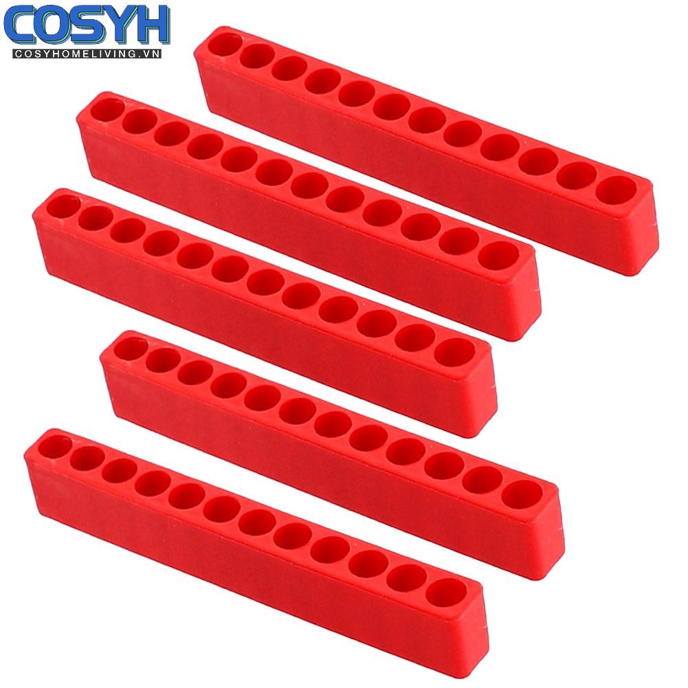 <cosyh>Practical and Space Saving 5pcs Screwdriver Bit Holder 12 Holes Plastic Material