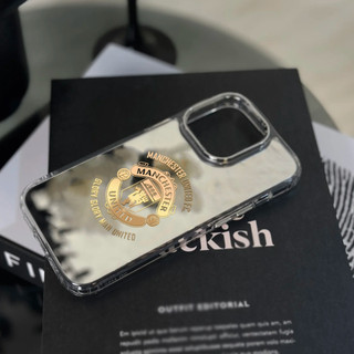 Ốp điện thoại bóng đá Real Madrid cho iPhone 16 / 15 / 14 / 13 / 12 / 11 / PRO MAX / MINI / PLUS / X / XR gương chống rơi và chống sốc Vỏ bảo vệ lỗ lớn