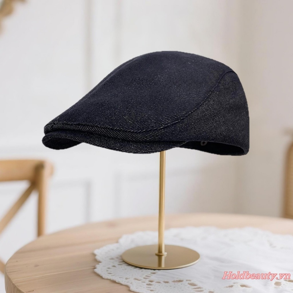Mũ cối cổ điển Ivy Style - Denim vintage, kiểu Newsboy, phù hợp thu đông