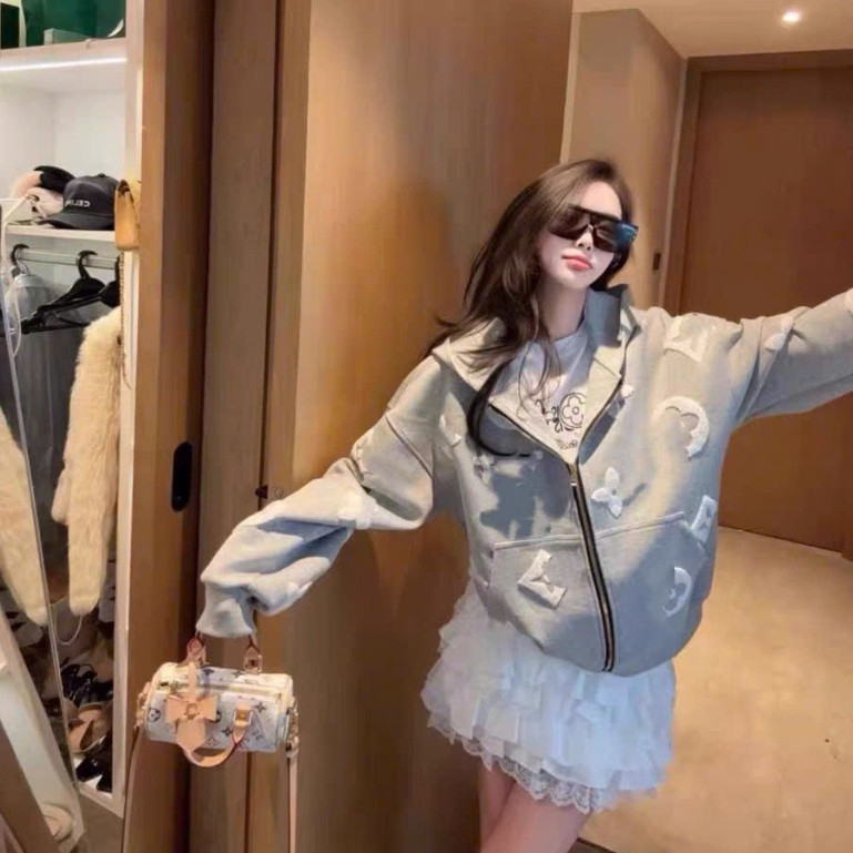 Áo Khoác Nỉ Bông Hoa Dập Xù KCloset Áo Nỉ Dày Dặn Dáng Rộng Nam Nữ NA10
