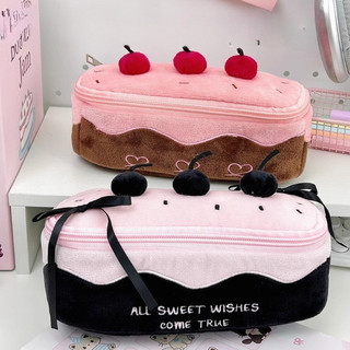 Kawaii Sang Trọng Hộp Đựng Bút Chì Dung Tích Lớn Anh Đào Thiết Kế Bánh Dễ Thương Đồ Dùng Học Tập Văn Phòng Phẩm Tổ Chức Túi Đựng Cô Gái Sinh Viên Quà Tặng