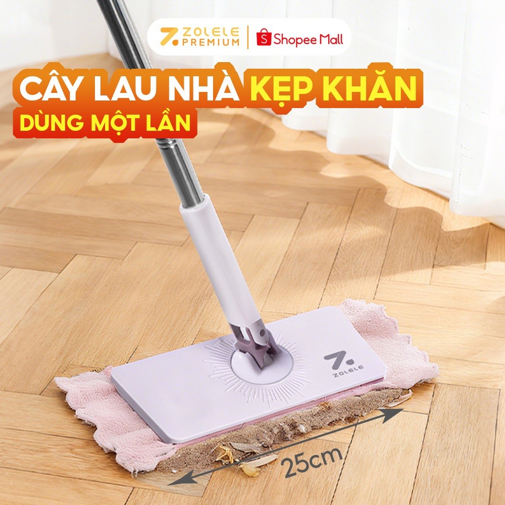 Cây lau kẹp khăn đa năng, cây lau nhà lười dài bàn lau 25cm dùng 1 lần lau bụi mịn DM03 Zolele | BigBuy360 - bigbuy360.vn