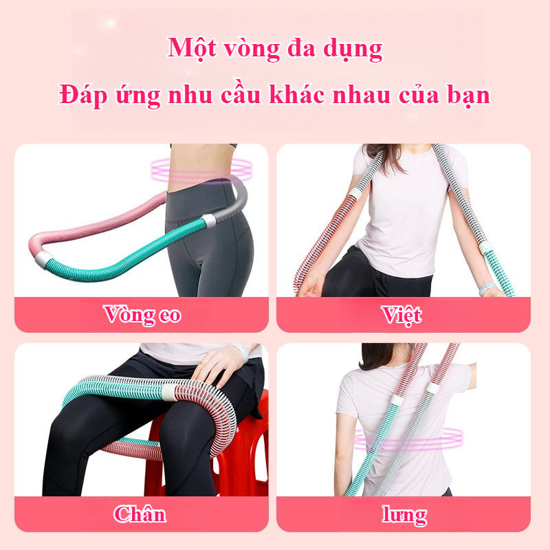 Vòng Lắc Eo Lò Xo Mềm Giảm Mỡ Bụng, Chất Liệu PVC An Toàn, Giảm Mỡ Bụng, Eo Thon Săn Chắc, Tập Gym Yoga Tại Nhà