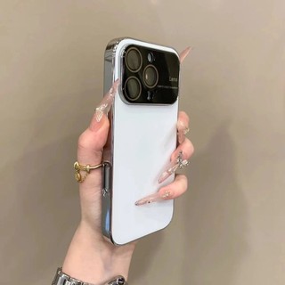 Ốp điện thoại di động cửa sổ lớn mờ mạ cao cấp cho iPhone17 16 15 14 13 Pro Max bảo vệ camera chống sốc chống rơi mặt sau cứng