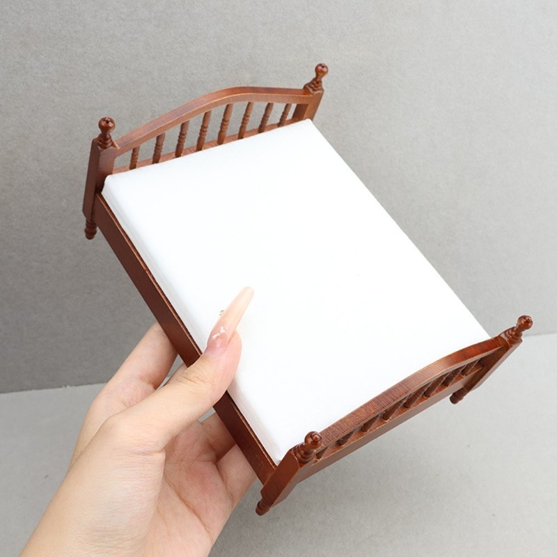 [CH] 1 Giường Nhà Búp Bê 12 Kiểu Có Chi Tiết Khắc Cho Dự Án Thủ Công