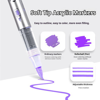 60 Chiếc Acrylic Bút Đánh Dấu Bộ Nhiều Màu Thẳng Chất Lỏng DIY Màu Bút Đầu Mềm Sấy Nhanh Sơn Màu Bút Nghệ Thuật Đồ Dùng Viết & Chỉnh Sửa Văn Phòng Phẩm