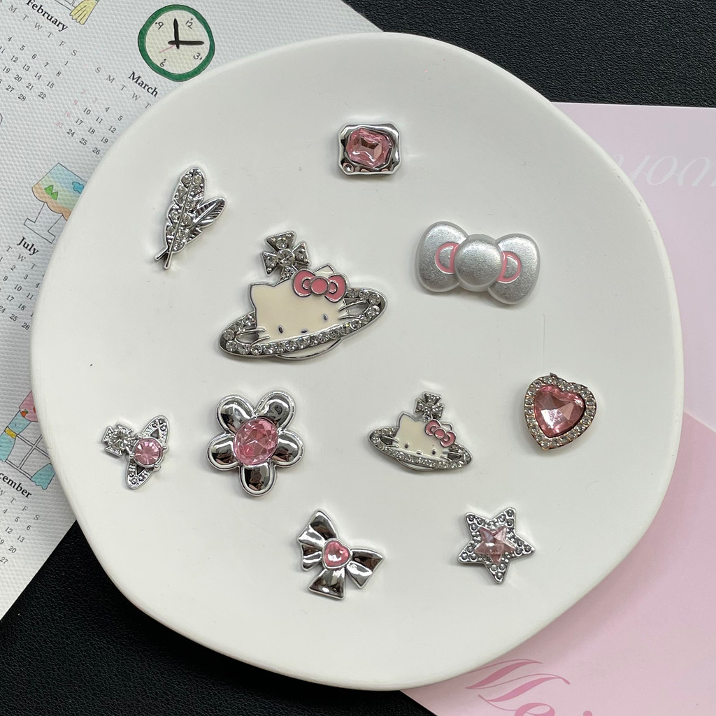 Phụ Kiện Crocs Hellokitty Hoạt Hình Dễ Thương Hoa, Tất Cả Trận Đấu, Có Thể Tháo Rời, Cao Cấp, Zhibixing