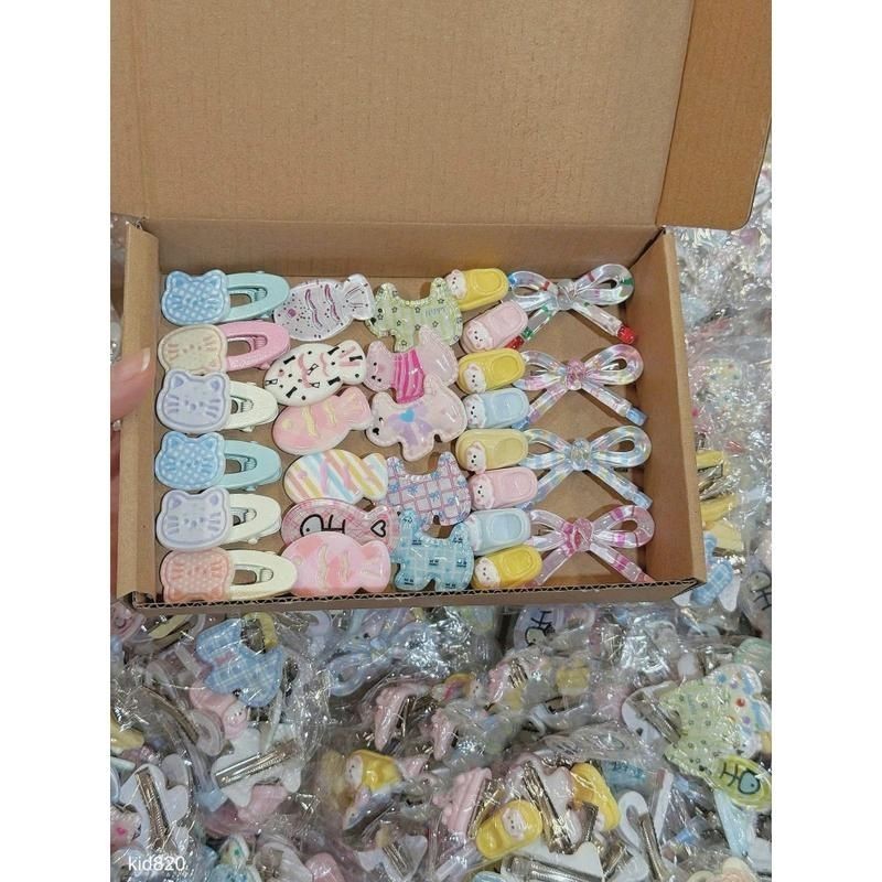Set 50c kẹp tóc dễ thương nhiều kiểu hình hoạ tiết ngộ nghĩnh đáng yêu ngẫu nhiên