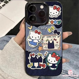 Ốp Lưng Cho Iphone 13 11 15 16 12 14 Pro Max 15 16 Plus XR XS X MAX Retro Cowboy Dễ Thương Nơ Mèo Kitty Sang Trọng Bề Mặt Bóng Mềm