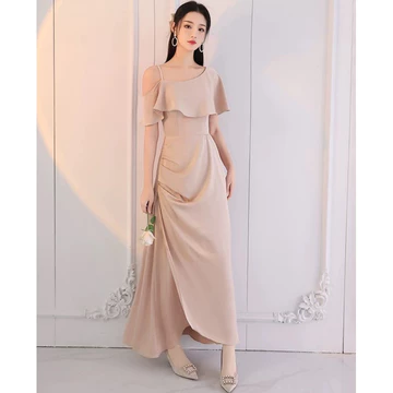Váy cưới phong cách Hàn Quốc Vai mở gợi cảm Khe hở chân xinh xắn Mặc nó ra bãi biển hoặc Prom Thích hợp. Và Váy Dài Sang Trọng Nhìn đắt quá!