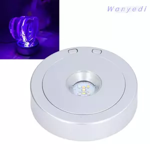 Giá đỡ màn hình xoay WANYEDI, 8 chế độ chiếu sáng Đế hiển thị LED chạy bằng USB hoặc chạy bằng pin, Bạc tích cực Xoay âm 4 chế độ xoay Đèn LED trang trí đế