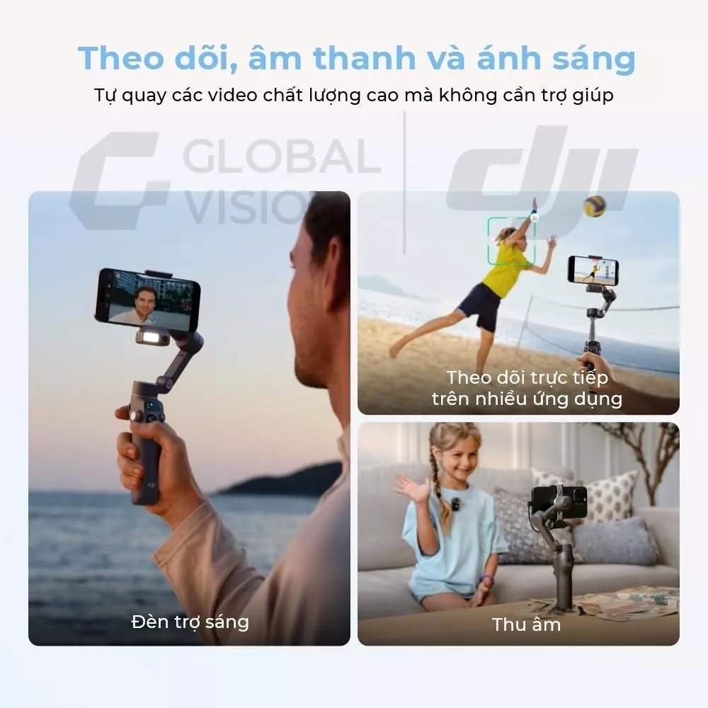 Gimbal chống rung điện thȯại DJI Osmo Mobile 8 có module/ Osmo Mobile 8 không có module - theo dõi chủ thể  - chính hãnġ