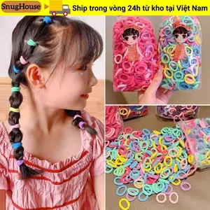 SNUGHOUSE 100 Chiếc Băng Đô Quấn Tóc Đàn Hồi Cao, Bộ Băng Đô Trẻ Em Hàn Quốc Nâu Đen, Dây Buộc Tóc Ngón Tay Thời Trang Đuôi Ngựa Giá Đỡ Không Hại Màu Kẹo Dây Tóc Mũ Trẻ Em