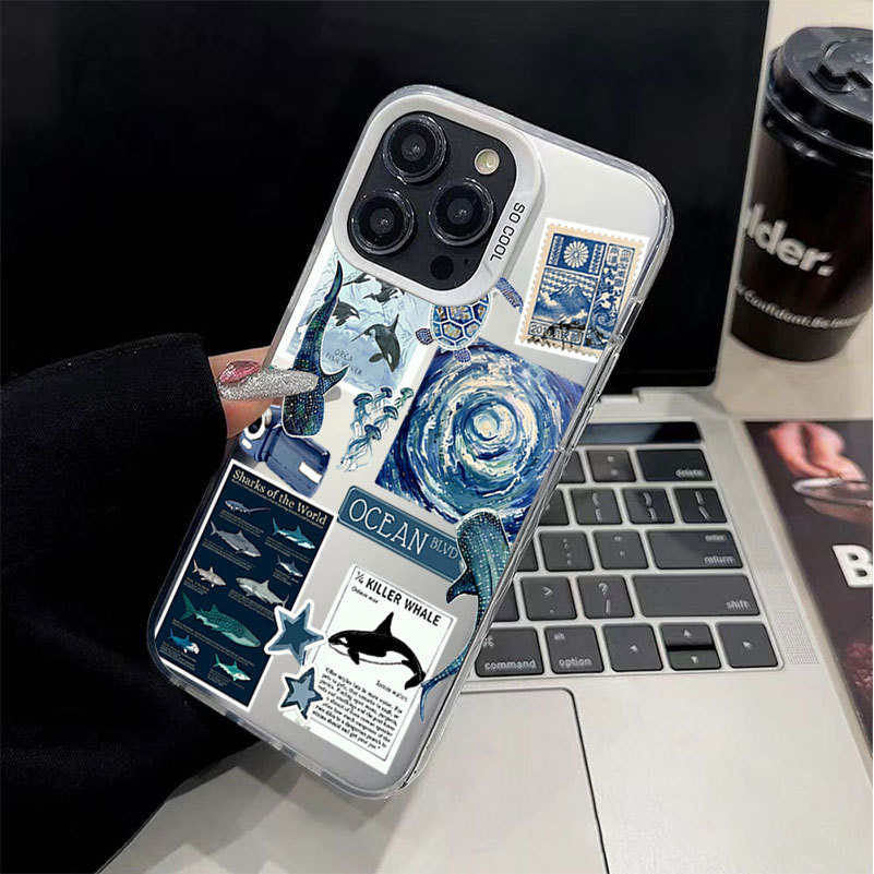 Ốp điện thoại Shark IMD cho iPhone 17 16 15 14 13 12 11 Pro Max Plus X Xr Xs Max 7 8 Plus