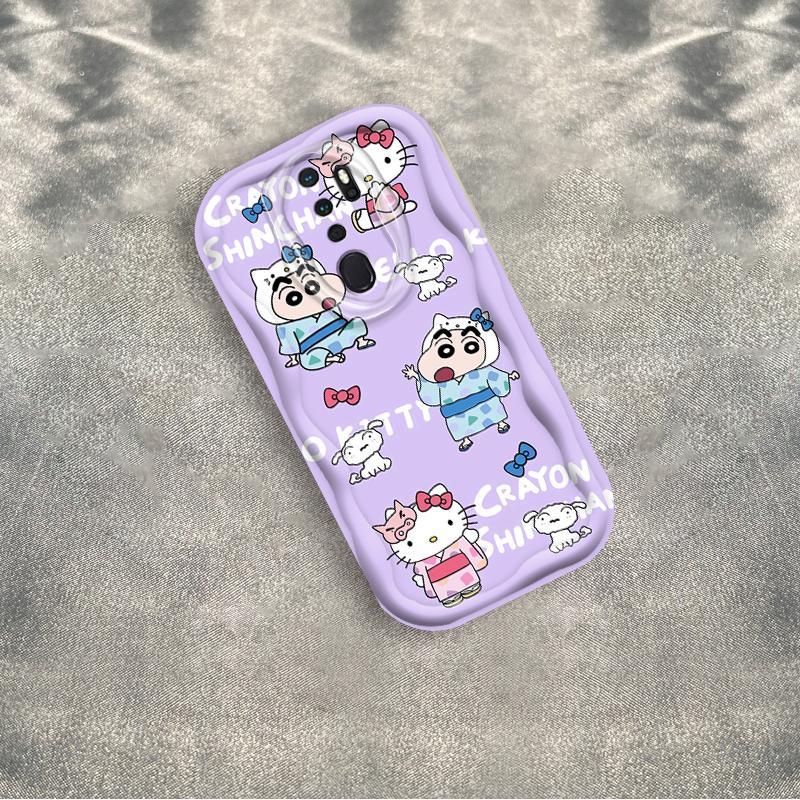Ốp Silicon Hoạt Hình Cho OPPO A9 2020 A5 2020 Vỏ Điện Thoại Mềm Cầm Tay 3D TPU Kitty Crayon Shin-chan Ốp Lưng Chống Sốc Học Sinh