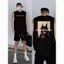Mùa Hè Nặng Cotton Nguyên Chất Dạo Phố Doberman In Áo Thun Rời Thường Ngày Phong Cách Mới Áo Khoác Không Tay Của Mỹ