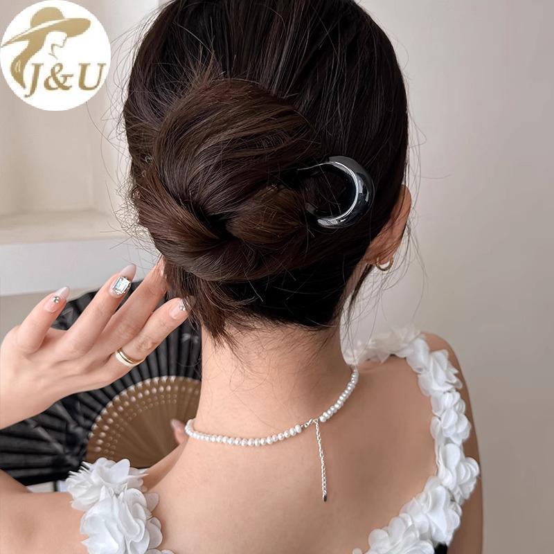 JU Vintage Kẹp Tóc Hình Chữ U Cho Nữ Bé Gái, Hình Học Rùa Acetate, Phụ Kiện Thời Trang, Mũ Tóc