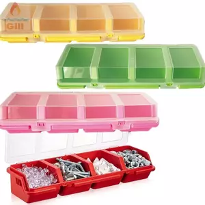 GILL 1 Cái Hộp Bảo Quản, Chất Liệu Nhựa Nhiều Màu Hộp Sắp Xếp Vít, Sắp Xếp 4 Ngăn Nhiều Ngăn Dụng Cụ Bền Đẹp Một Phần Hộp Đựng Các Bộ Phận Nhỏ