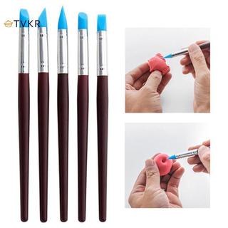 TVKR 5 Cái / bộ Dụng Cụ Điêu Khắc Đất Sét Silicon Cho Bàn Chải Mô Hình Chấm Móng Tay Nghệ Thuật Gốm Đất Sét Dụng Cụ DIY Khắc Gốm Sứ Điêu Khắc Điêu Khắc OIK