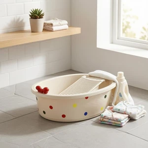 Giặt Bồn Tắm Nơ Accent Washboard Lưu Vực Tay-Wash Basin Kích Thước Nhỏ Gọn Hộ Gia Đình Vệ Sinh Vật Dụng Thiết Kế Hoạt Hình