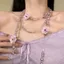 Hàng Ngày Mỹ Pháp Lãng Mạn Giả Ngọc Trai Camellia Vòng Cổ Nữ Xếp Chồng Màu Tím Dài Thanh Lịch Áo Len Dây Chuyền Trang Sức N5372026-6-11