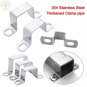 Kẹp ống lưng ngựa AMBU, khóa siết ống nước, thẻ ống Ohm, kẹp thép không gỉ 304 bền hình chữ U, vuông, chữ nhật, ống tròn cổ họng