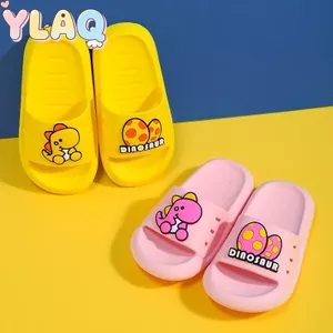 Hoạt Hình Dễ Thương Trứng Khủng Long Dép Trẻ Em Mũi Mở Phòng Tắm Trong Nhà Trượt Cho Bé Trai Bé Gái