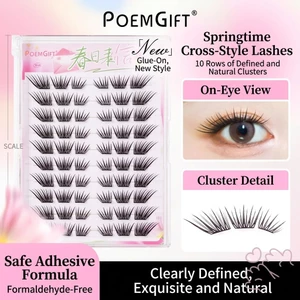 Lông mi giả tự nhiên C Curl Đen Sợi tổng hợp mềm mại Mặc hàng ngày 10-12mm Chiều dài hỗn hợp