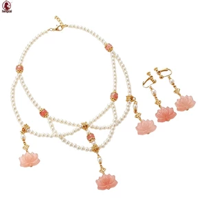 Chung Nữ Hanfu Kính Tráng Men Ngọc Trai Giả Tua Rua Vòng Cổ Phong Cách Trung Hoa Truyền Thống Mềm Yingluo Choker Mặt Dây Chuyền Trang Sức Cho Trang Phục Cổ Lễ Hội Chụp Ảnh