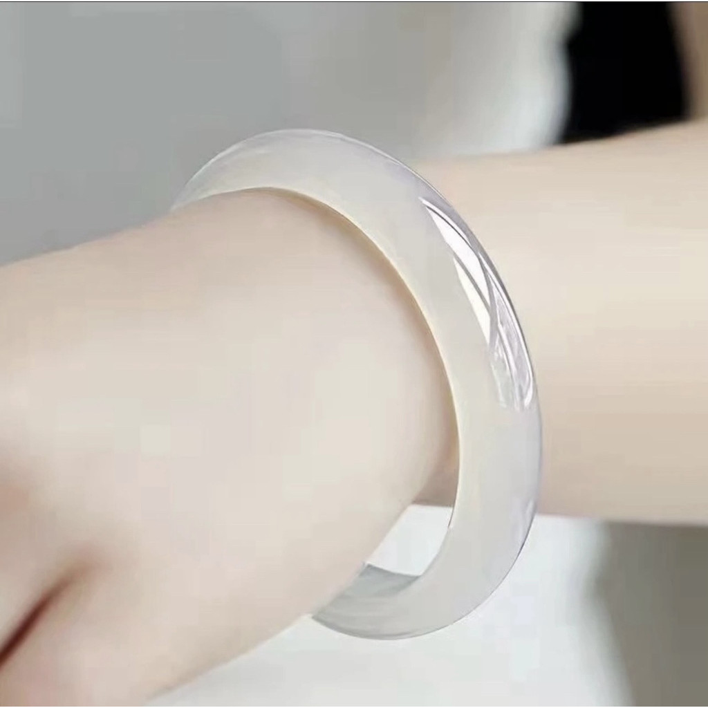Vòng tay đá mắt mèo tròn ánh trăng trắng 12mm