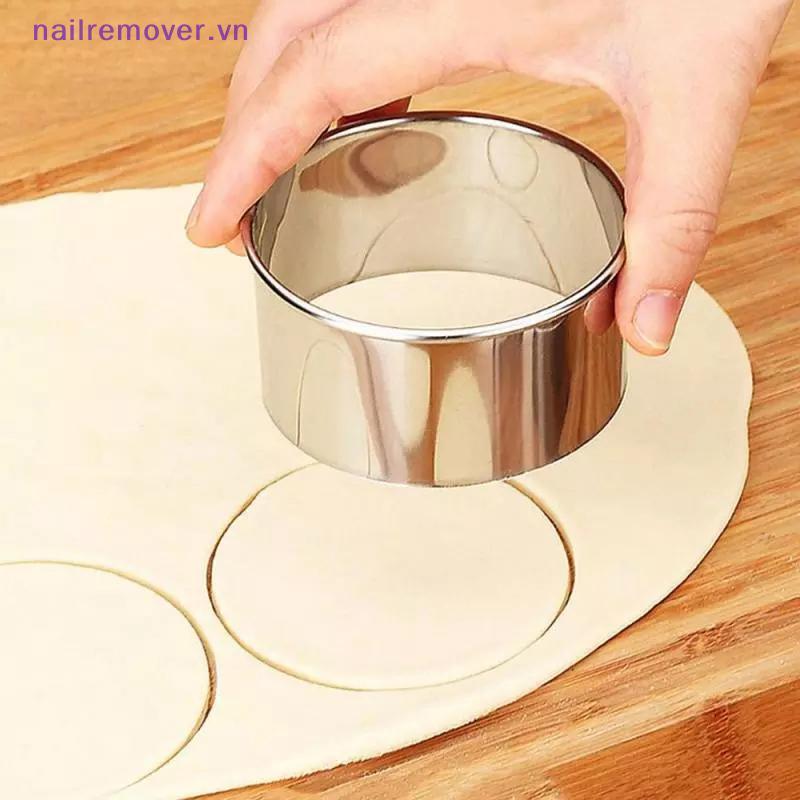 [NR] 3 Kích Thước Thép Không Gỉ Tròn Bánh Bao Bọc Khuôn Cắt Dụng Cụ Làm Cookie MỚI
