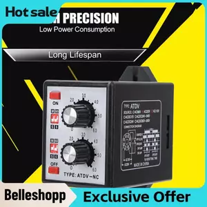 Belleshopp Rơle hẹn giờ đôi Bật tắt Công tắc thời gian điều khiển núm vặn 6S-60M AC220V