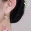 2023 Bông Tai Thỏ Tím Nữ Ngọc Trai Cao Cấp Zircon Bông Tai Mùa Xuân Bông Tai 6.18