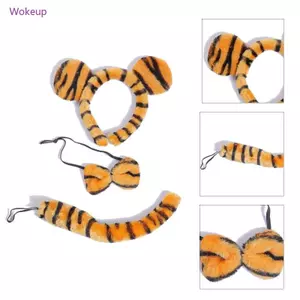 Woke Sang Trọng Hình Tai Hổ Băng Đô Đuôi Bowtie Tiệc Halloween Trang Phục Tiếp Liệu