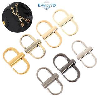 E-WOITD 2X Có Thể Điều Chỉnh Kim Loại Bule Kẹp Túi Xách Dây Xích Chiều Dài Ngắn Túi Phụ Kiện E-WOITD