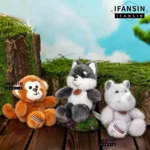 Móc chìa khóa IFANSIN Móc chìa khóa, Bee Cat Dog Elephant Monkey Cartoon Animal Móc khóa, Sáng tạo sang trọng Túi gấu trúc khổng lồ Mặt dây chuyền sinh viên