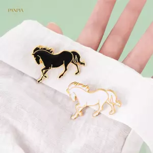 PNPIA- Cung Hoàng Đạo Ngựa Thổ Cẩm Phong Cách Động Vật Dễ Thương Huy Hiệu Trang Sức Sinh Viên Mặt Dây Chuyền Phụ Kiện